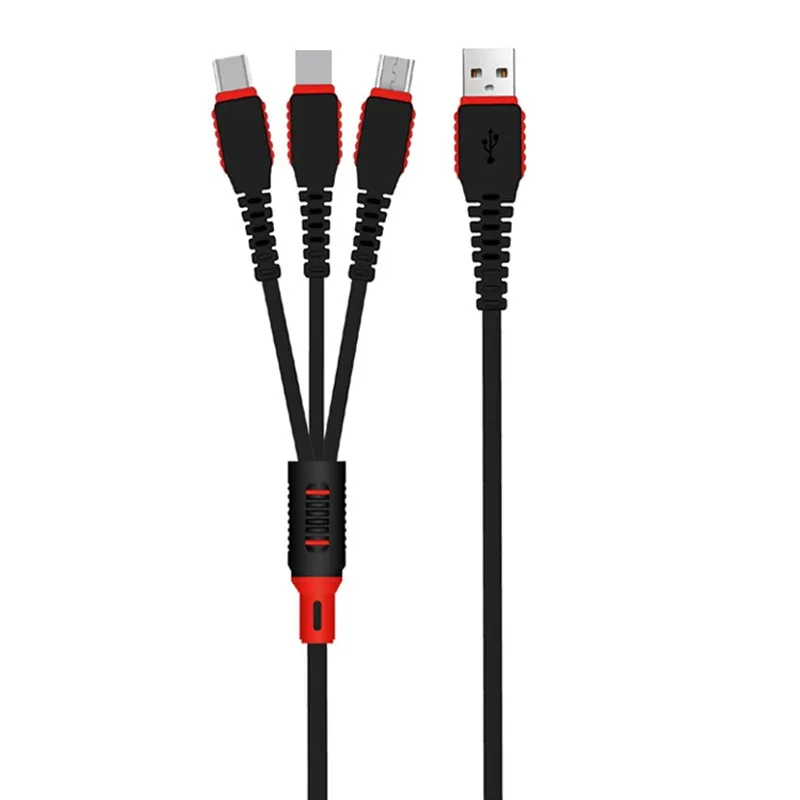 3in1 Multi-Function USB Data Cable for Apple IPhone 8 X 7 6 6S Plus & Micro USB & USB C Cable for Samsung Phone Charging Cables
3in1 Multi-Function USB Data Cable for Apple IPhone 8 X 7 6 6S Plus & Micro USB & USB C Cable for Samsung Phone Charging Cables
