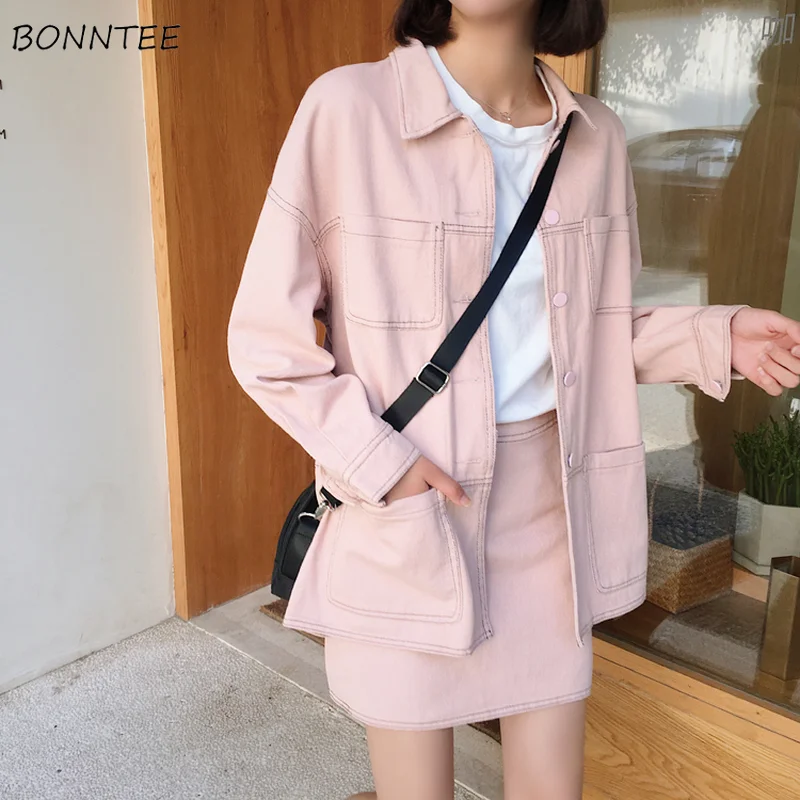 Jackets Women Solid Single Breasted All Match Loose Full Length Korean Style Womens Denim Harajuku Hot Sale Jacket Comfortable
Jackets Women Solid Single Breasted All Match Loose Full Length Korean Style Womens Denim Harajuku Hot Sale Jacket Comfortable