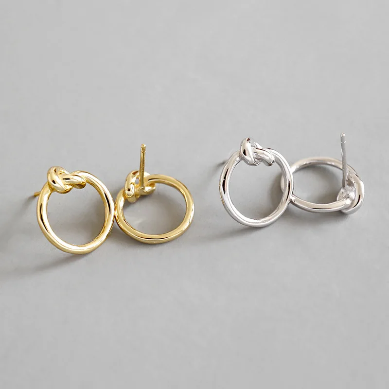 HFYK 925 Sterling Silver Earrings For Women Gold Silver Knot Stud Earrings Silver Round Earrings 925 Silver Jewelry Orecchini
HFYK 925 Sterling Silver Earrings For Women Gold Silver Knot Stud Earrings Silver Round Earrings 925 Silver Jewelry Orecchini