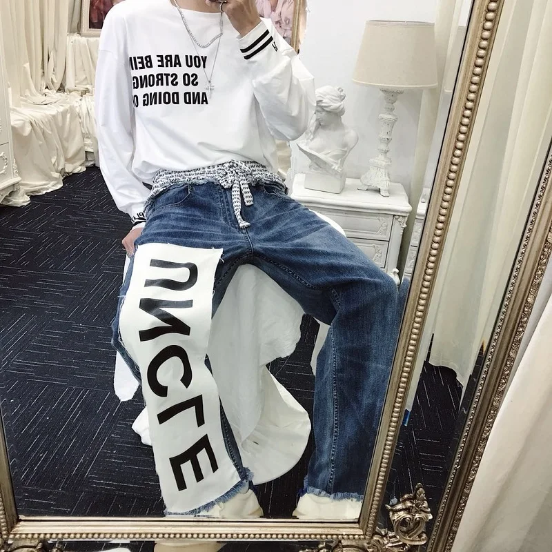 M-XL! Autumn jeans boy's alphabet print in the tube baggy casual fashion long trousers 2018 High quality trendy pants
M-XL! Autumn jeans boy's alphabet print in the tube baggy casual fashion long trousers 2018 High quality trendy pants