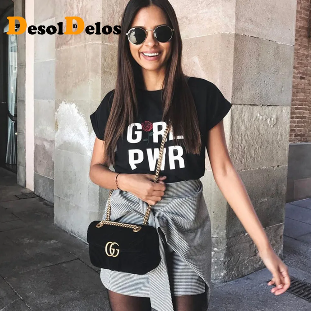 DesolDelos Summer Girl Power Rose Black Fanny T Shirt Women Letter White Cotton Ladies T-Shirt Streetwear Flowers Tops Female
DesolDelos Summer Girl Power Rose Black Fanny T Shirt Women Letter White Cotton Ladies T-Shirt Streetwear Flowers Tops Female