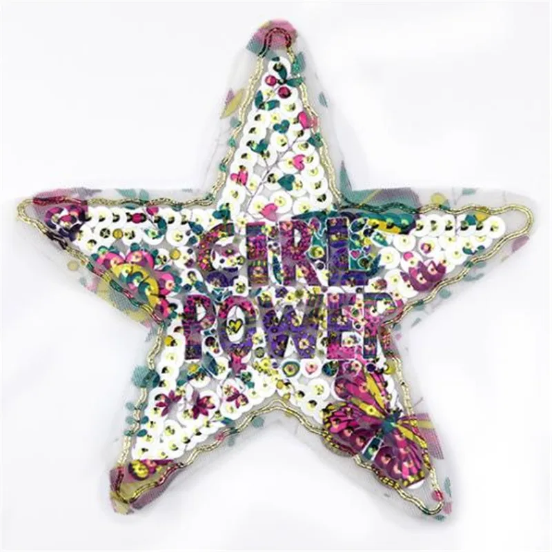 T shirt Women patch sequins 20cm star GIRL POWER deal with it biker patches for clothing stickers 3d t shirt mens free shipping 
T shirt Women patch sequins 20cm star GIRL POWER deal with it biker patches for clothing stickers 3d t shirt mens free shipping