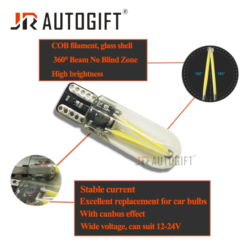 10x New T10 W5W LED Glass Car light COB filament automobiles Bulb 12V-24V Canbus No error free Side Signal Park lamp car styling
10x New T10 W5W LED Glass Car light COB filament automobiles Bulb 12V-24V Canbus No error free Side Signal Park lamp car styling