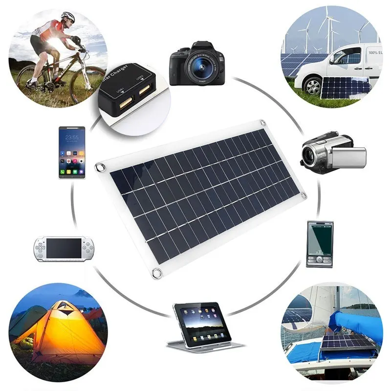 20W Solar Panel Dual USB Inverters Multifunctional USB Solar Panel Solar System Polysilicon 20W Regulator
20W Solar Panel Dual USB Inverters Multifunctional USB Solar Panel Solar System Polysilicon 20W Regulator