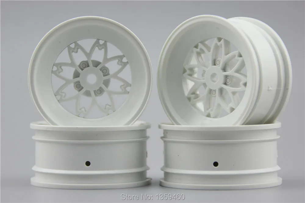 4 шт 1/10 Touring & Drift Wheel Rim FLONW (материал белый) 3 мм смещение подходит для 1:10 Car 10601 |