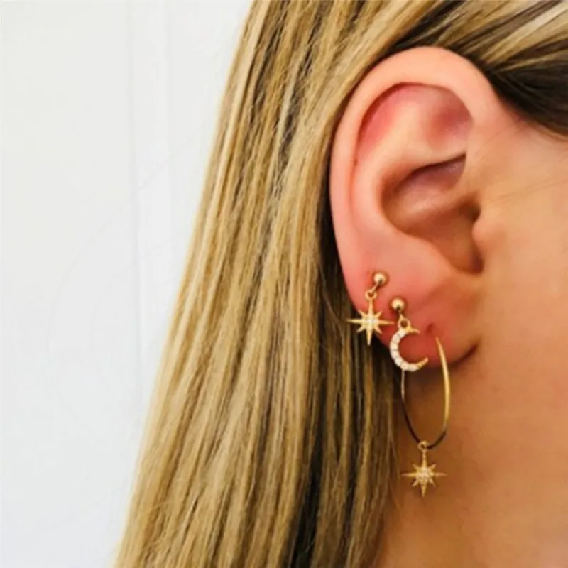 4Pcs/Set Bohemian Large Circle Star Moon Chain Angle Long Earrings Statement Dangle Earrings
4Pcs/Set Bohemian Large Circle Star Moon Chain Angle Long Earrings Statement Dangle Earrings