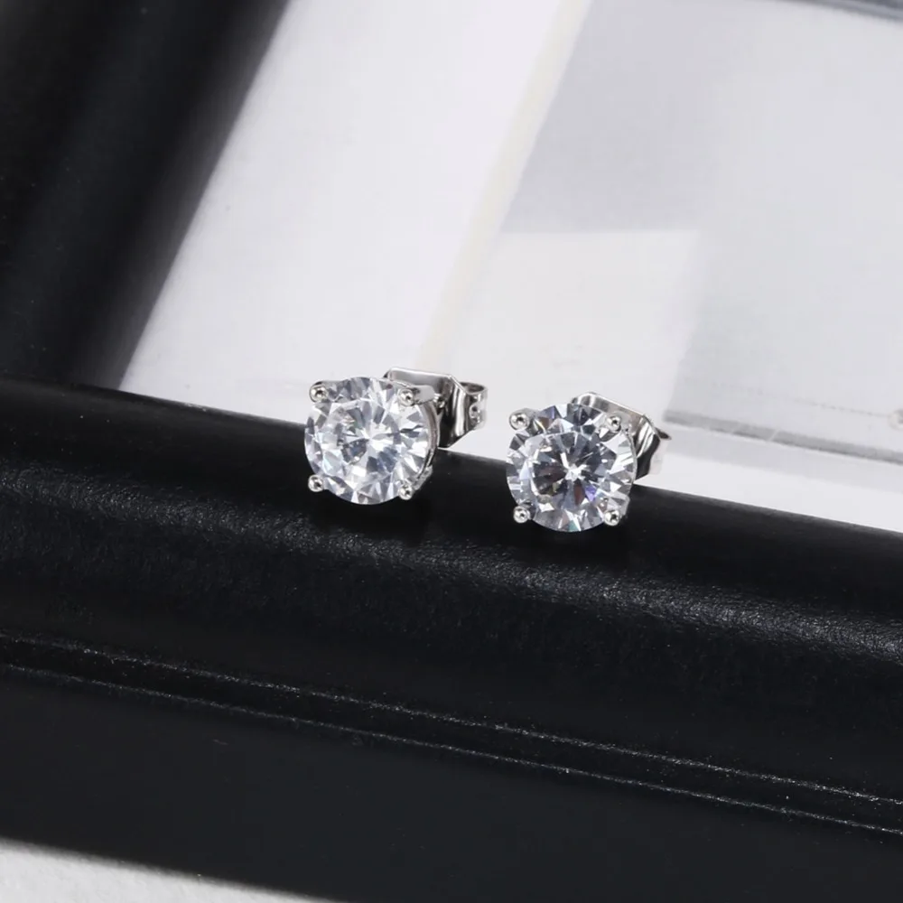 Female Silver Color Push Stud Earrings For Women Jewelry Female White Cubic Zircon Earrings Ladies Simple Earrings Wholesale 
Female Silver Color Push Stud Earrings For Women Jewelry Female White Cubic Zircon Earrings Ladies Simple Earrings Wholesale