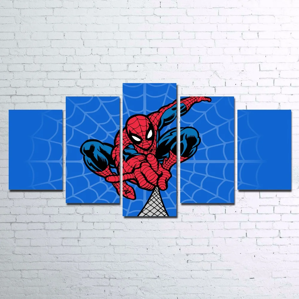 Canvas-Painting-Home-Decorative-5-Piece-Film-Character-Spider-Man-Pictures-Modern-Printed-Poster-For-Living (1)
