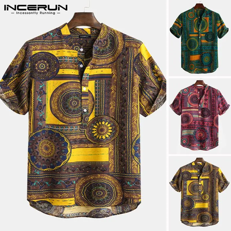 INCERUN Ethnic Style Print Shirt Men Short Sleeve Retro Stand Collar Tops Loose 2019 Casual Men Hawaiian Shirts Streetwear S-5XL
INCERUN Ethnic Style Print Shirt Men Short Sleeve Retro Stand Collar Tops Loose 2019 Casual Men Hawaiian Shirts Streetwear S-5XL