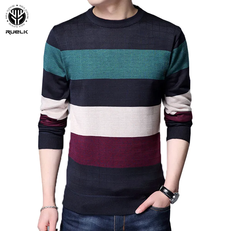 RUELK 2018 New Autumn Fashion Brand Casual Sweater O-Neck Striped Slim Fit Knitting Mens Sweaters And Pullovers Men Pullover Men
RUELK 2018 New Autumn Fashion Brand Casual Sweater O-Neck Striped Slim Fit Knitting Mens Sweaters And Pullovers Men Pullover Men