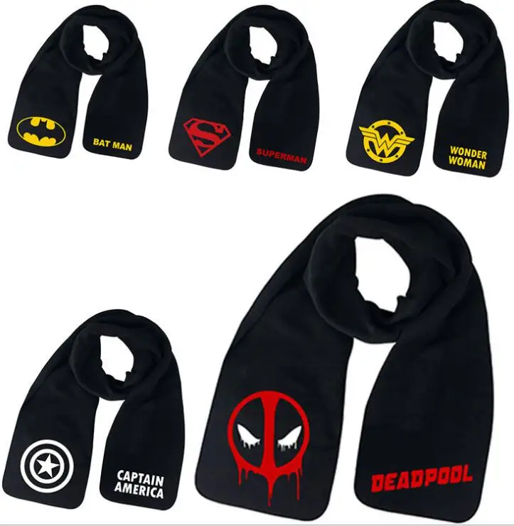 New avengers Batman superman captain America Deadpool Winter Men Women Unisex Warm Shawl Scarf Soft Wrap Gifts | Аксессуары для