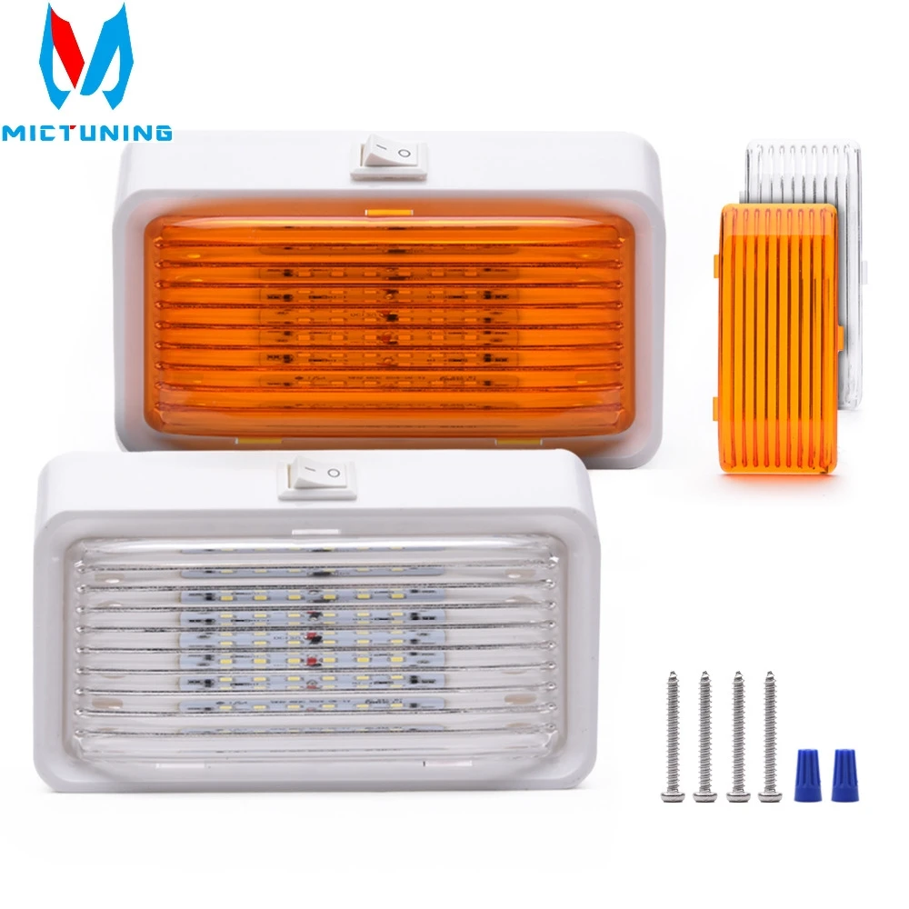 24 LED Roof Ceiling Interior Reading Dome Light For Camper Car RV Boat Trailer 12V Porch Light Rectangle Clear Amber Lens Switch
24 LED Roof Ceiling Interior Reading Dome Light For Camper Car RV Boat Trailer 12V Porch Light Rectangle Clear Amber Lens Switch