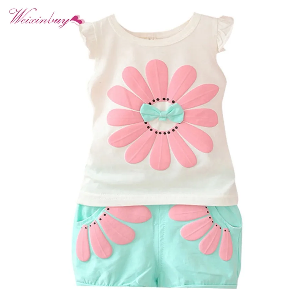Toddler Baby Girls Summer Clothing Sets Bow Sunflower Vest Shirt + Shorts Kids Outfits 1-4Y
Toddler Baby Girls Summer Clothing Sets Bow Sunflower Vest Shirt + Shorts Kids Outfits 1-4Y