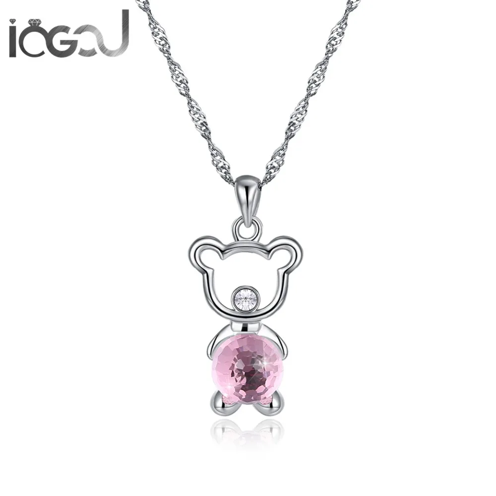 IOGOU Pink/Sky Blue/Lucency Crystal From Swarovski 925 Sterling Silver Bear Rope Chain Ladies Engagement Pendant Necklace Chain
IOGOU Pink/Sky Blue/Lucency Crystal From Swarovski 925 Sterling Silver Bear Rope Chain Ladies Engagement Pendant Necklace Chain
