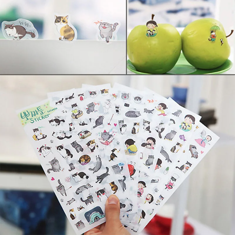 6pcs/bag South Korea Transparent PVC Stickers Cute Cat Diary Photo Album Office School Supplies Stationery Sticker DIY
6pcs/bag South Korea Transparent PVC Stickers Cute Cat Diary Photo Album Office School Supplies Stationery Sticker DIY