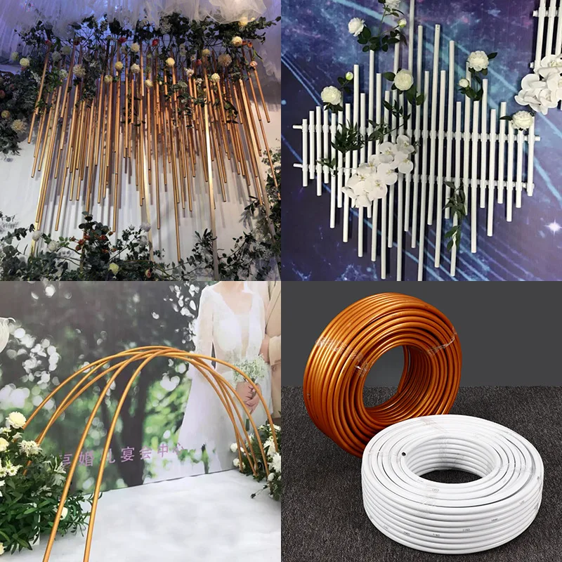PVC Aluminum Plastic Flexible Modeling Tube Floral Wedding Arch Shelf Stage Background Path Decorative Bending Tubes
PVC Aluminum Plastic Flexible Modeling Tube Floral Wedding Arch Shelf Stage Background Path Decorative Bending Tubes
