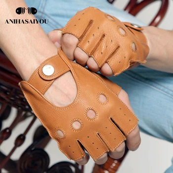 High grade new Genuine Leather gloves male driving and riding non-slip fingerless gloves Buckskin tactical gloves - M059
High grade new Genuine Leather gloves male driving and riding non-slip fingerless gloves Buckskin tactical gloves - M059