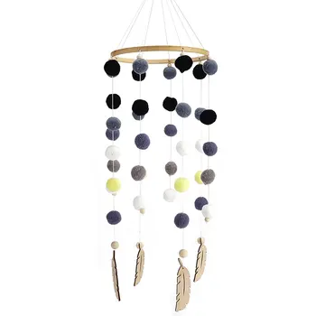 Wind Chimes Nursery Wooden Beautiful Durable Felt Ball Handmade Baby Decoration Gift Bed Hanging Craft Kids Room Photo Props 
Wind Chimes Nursery Wooden Beautiful Durable Felt Ball Handmade Baby Decoration Gift Bed Hanging Craft Kids Room Photo Props