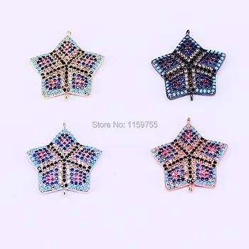 Top Quality 5Pcs Micro Pave CZ Star Connector Bead, Cubic Zirconia Spacer Connector, Jewelry Findings
Top Quality 5Pcs Micro Pave CZ Star Connector Bead, Cubic Zirconia Spacer Connector, Jewelry Findings
