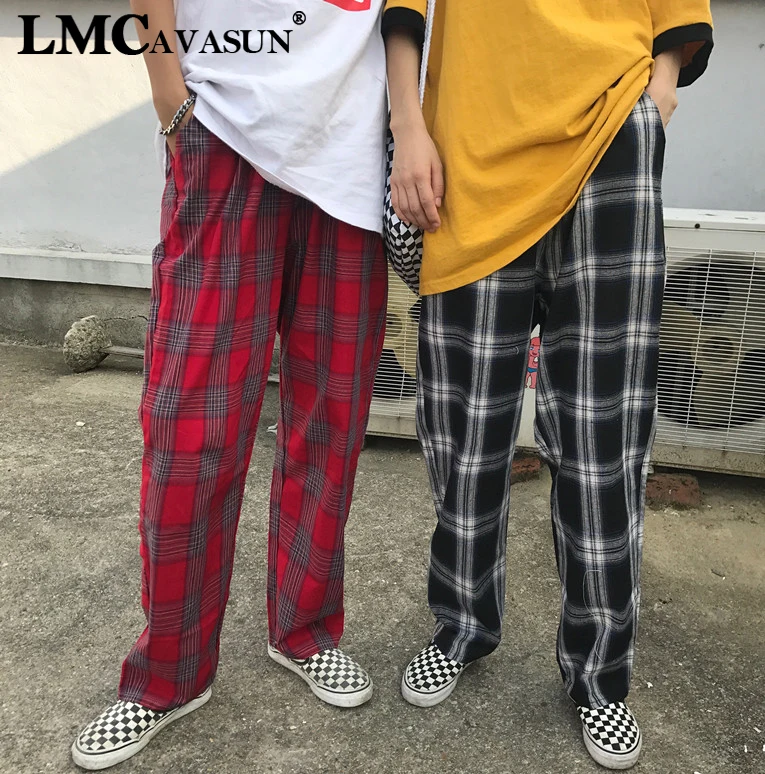 LMCAVASUN Preppy Style Casual Straight Pants Women Plaid Harajuku Pants Womens Trousers Elastic Waist Leisure Trousers
LMCAVASUN Preppy Style Casual Straight Pants Women Plaid Harajuku Pants Womens Trousers Elastic Waist Leisure Trousers
