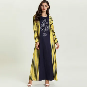Plus Size Women's Dress Contrast Color Patchwork Striped Geometric Embroidered Casual Dress Muslim Robe TA7760
Plus Size Women's Dress Contrast Color Patchwork Striped Geometric Embroidered Casual Dress Muslim Robe TA7760