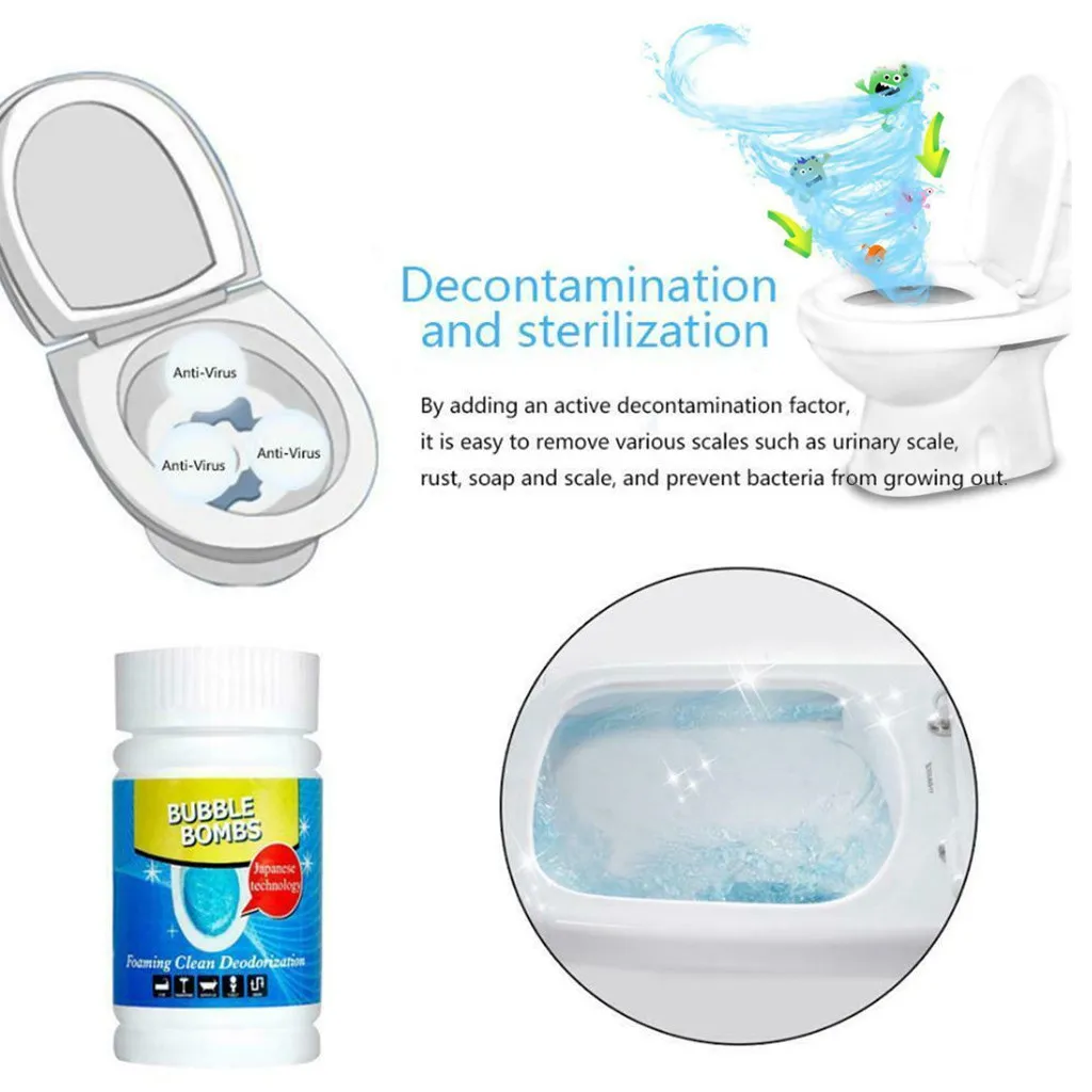 Quick Foaming Toilet Cleaner Magic Bubble Bombs Quality 1 Bottle 100g Machine Sink Floor Tile Household Cleaning Products #0
Quick Foaming Toilet Cleaner Magic Bubble Bombs Quality 1 Bottle 100g Machine Sink Floor Tile Household Cleaning Products #0