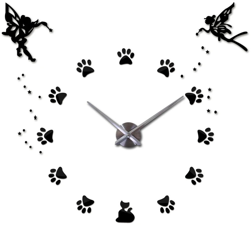 Dog Claws 3D DIY Large Clock Modern Silent Self adhesive Wall Clock Angel Sticker Decorative Kitchen Clocks Home Decoration
Dog Claws 3D DIY Large Clock Modern Silent Self adhesive Wall Clock Angel Sticker Decorative Kitchen Clocks Home Decoration