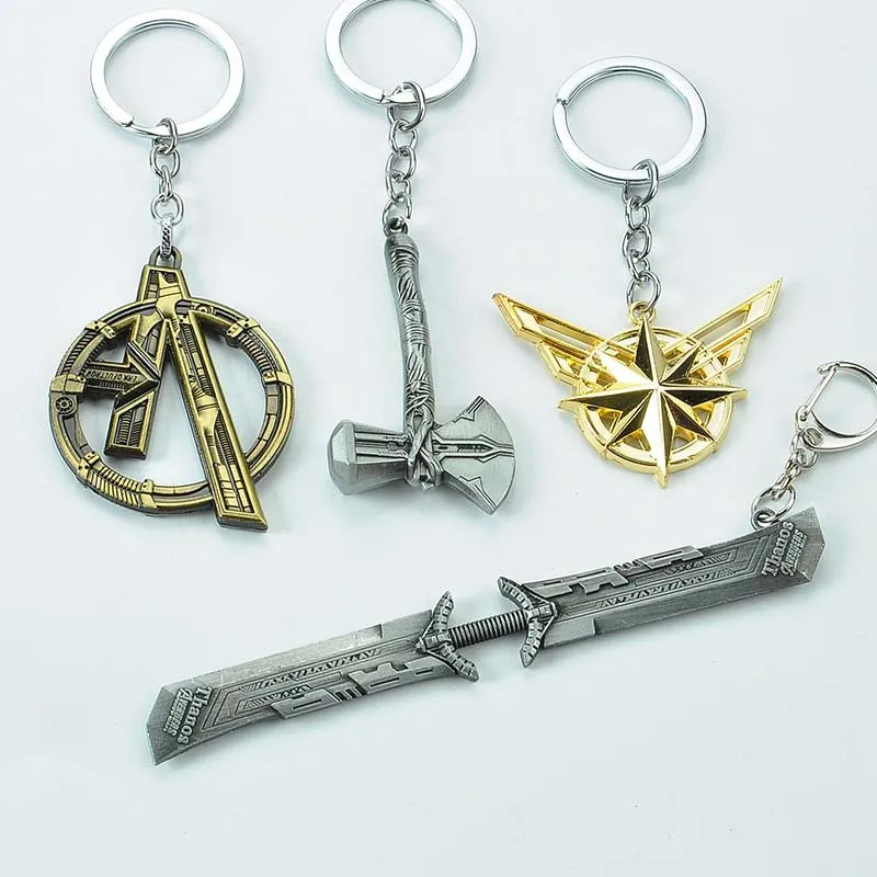 Marvel Avengers 4 Thanos Keychain Endgame Weapons Keyrings Double-edged Sword Captain Marvel THOR key rings JEWELRY
Marvel Avengers 4 Thanos Keychain Endgame Weapons Keyrings Double-edged Sword Captain Marvel THOR key rings JEWELRY