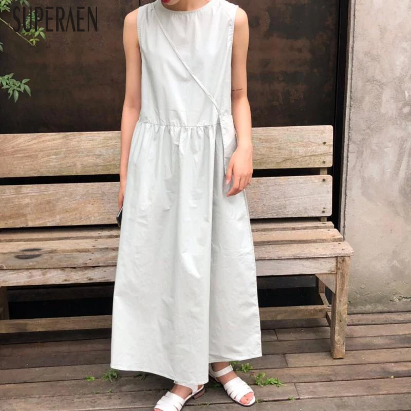 SuperAen New Sleeveless Dress Women Summer 2019 Round Neck Ladies Dress Cotton Fashion Casual Solid Color Women Clothing
SuperAen New Sleeveless Dress Women Summer 2019 Round Neck Ladies Dress Cotton Fashion Casual Solid Color Women Clothing