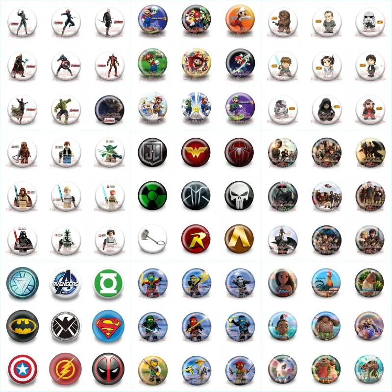 18pcs Avengers Star Wars Super Hero 30mm Round Brooch Cartoon Buttons Clothes/Bag/Hat Decor Kid Party Gift Accessory Badges
18pcs Avengers Star Wars Super Hero 30mm Round Brooch Cartoon Buttons Clothes/Bag/Hat Decor Kid Party Gift Accessory Badges