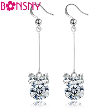 Bonsny Silverstone Bowknot Round Cubic Zircon Earrings Dangle Drop Zirconia Charms For Women Girl Teens Wedding Fashion Jewelry
Bonsny Silverstone Bowknot Round Cubic Zircon Earrings Dangle Drop Zirconia Charms For Women Girl Teens Wedding Fashion Jewelry