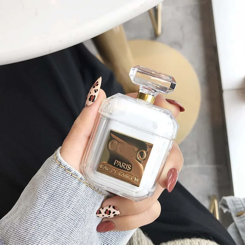 Earphone Case For Apple Airpods luxury Transparent perfume bottle Buttons Headphone Case for apple airpod Earphone Accessories
Earphone Case For Apple Airpods luxury Transparent perfume bottle Buttons Headphone Case for apple airpod Earphone Accessories