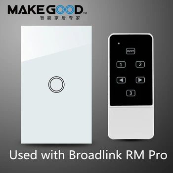 US standard MakeGood 1 Gang 1 way wireless wall switch, touch screen light switch with remote control function, RF433 Smart home
US standard MakeGood 1 Gang 1 way wireless wall switch, touch screen light switch with remote control function, RF433 Smart home
