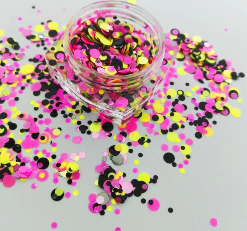17USD/100g Matte Neon Glitter Dots Spots Mix 1/2/3 mm Glitter Mix Dots Circles for Gel Nail Art & Acrylic #005
17USD/100g Matte Neon Glitter Dots Spots Mix 1/2/3 mm Glitter Mix Dots Circles for Gel Nail Art & Acrylic #005
