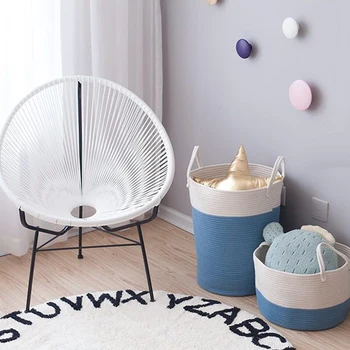 2Pcs Large Cotton Rope Storage Baskets With Handles Soft Durable Toy Storage Nursery Bins Home Decorations Blue
2Pcs Large Cotton Rope Storage Baskets With Handles Soft Durable Toy Storage Nursery Bins Home Decorations Blue