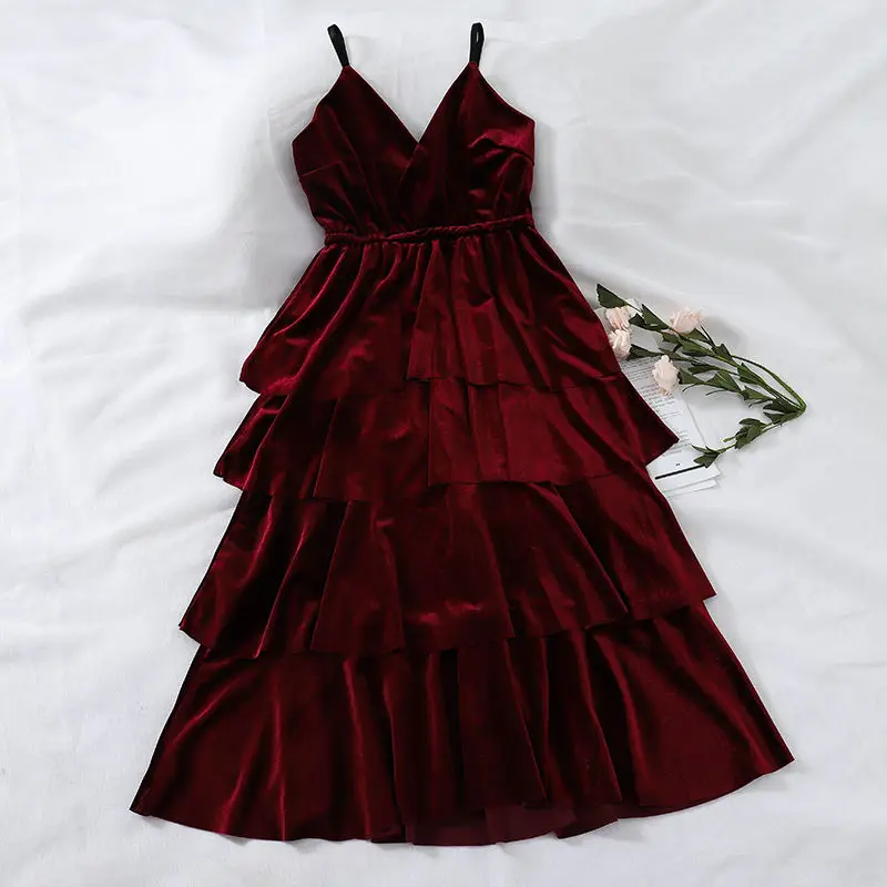 Summer Dress Women Elegant Vestidos Vintage V-neck Party Sexy Dress Female Sleeveless High Waist Velvet Dress Robe Femme Q1489
Summer Dress Women Elegant Vestidos Vintage V-neck Party Sexy Dress Female Sleeveless High Waist Velvet Dress Robe Femme Q1489