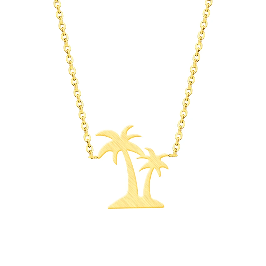 Bijoux Tattoo Choker Collier Coconut Tree Plant Necklaces Pendants Stainless Steel Chain Gold Palm Tree Necklace Women Jewelry
Bijoux Tattoo Choker Collier Coconut Tree Plant Necklaces Pendants Stainless Steel Chain Gold Palm Tree Necklace Women Jewelry