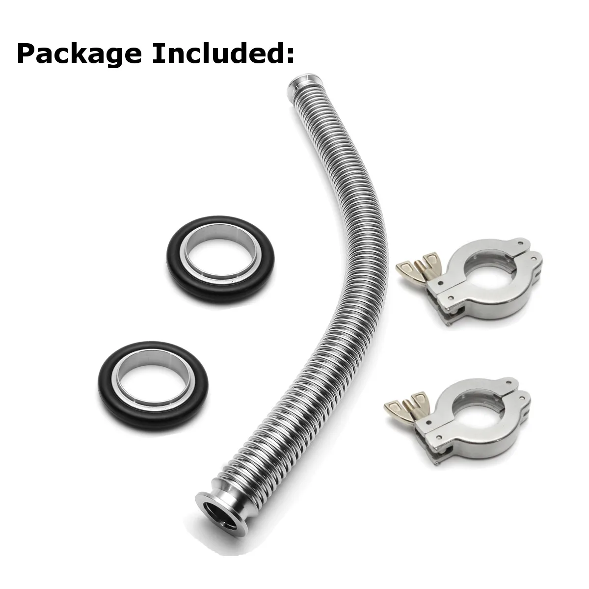 3pcs/set Vacuum quick-install KF25 flange vacuum bellow flexible hose 500mm 19.6" Al clamp Al center ring Buna-N O-ring
3pcs/set Vacuum quick-install KF25 flange vacuum bellow flexible hose 500mm 19.6" Al clamp Al center ring Buna-N O-ring