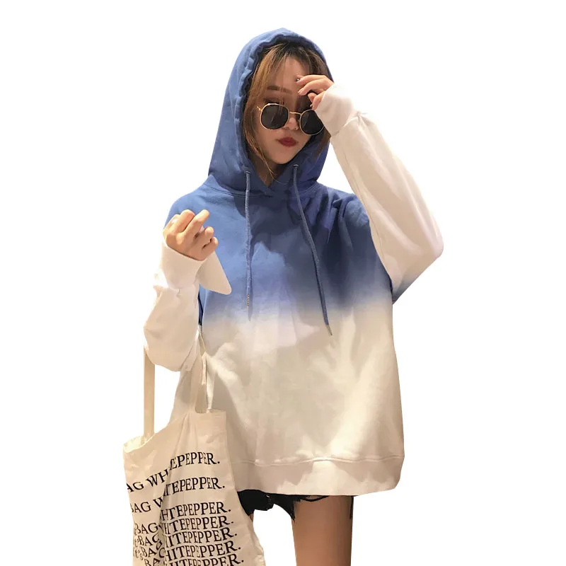 Contrast Gradient Tie Dye Drawstring Hooded Loose Sweatshirt Korean 2019 Streetwear Workout Vintage Pullover Hoodies Oversized
Contrast Gradient Tie Dye Drawstring Hooded Loose Sweatshirt Korean 2019 Streetwear Workout Vintage Pullover Hoodies Oversized