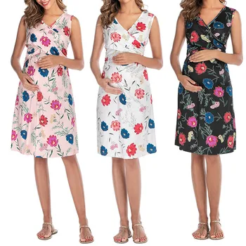 2019 Pregnancy Dress Women Maternity Print Breastfeeding Sleeveless V-Neck Dresses Robe Grossesse Dress Pregnant Plus Size S-2XL
2019 Pregnancy Dress Women Maternity Print Breastfeeding Sleeveless V-Neck Dresses Robe Grossesse Dress Pregnant Plus Size S-2XL