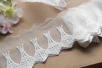 White feather gauze embroidery lace trim Diy clothing lace fabric Sewing accessories lace trimming 7.5cm Width 10yards/lot 
White feather gauze embroidery lace trim Diy clothing lace fabric Sewing accessories lace trimming 7.5cm Width 10yards/lot
