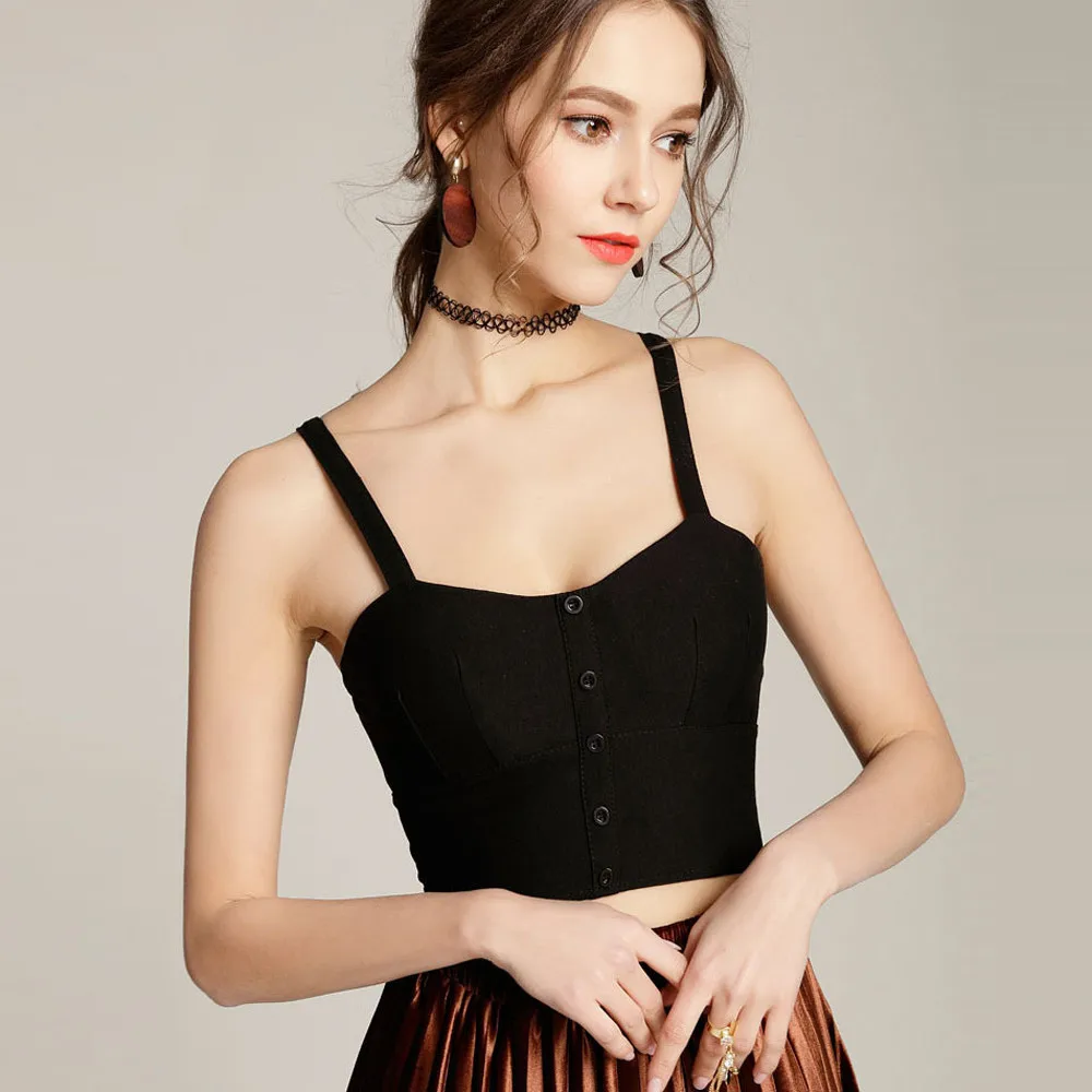 cropped feminino Women Summer gothic Solid Crop Tops harajuku Vest Button streetwear Sling Tank Fashion roupa verao feminina #2
cropped feminino Women Summer gothic Solid Crop Tops harajuku Vest Button streetwear Sling Tank Fashion roupa verao feminina #2
