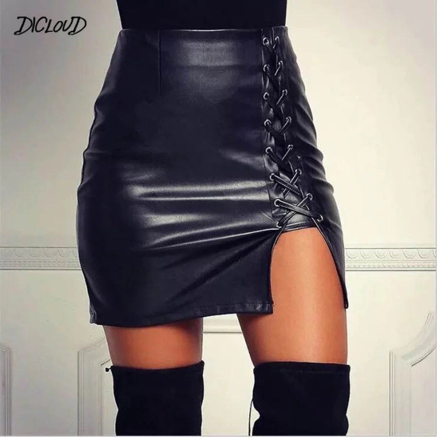 Lace Up Casual Short Pu Leather Skirts Ladies High Waist Tight Rivet Vintage Mini Skirt Women Party Plus Size Skirt Woman 5XL
Lace Up Casual Short Pu Leather Skirts Ladies High Waist Tight Rivet Vintage Mini Skirt Women Party Plus Size Skirt Woman 5XL