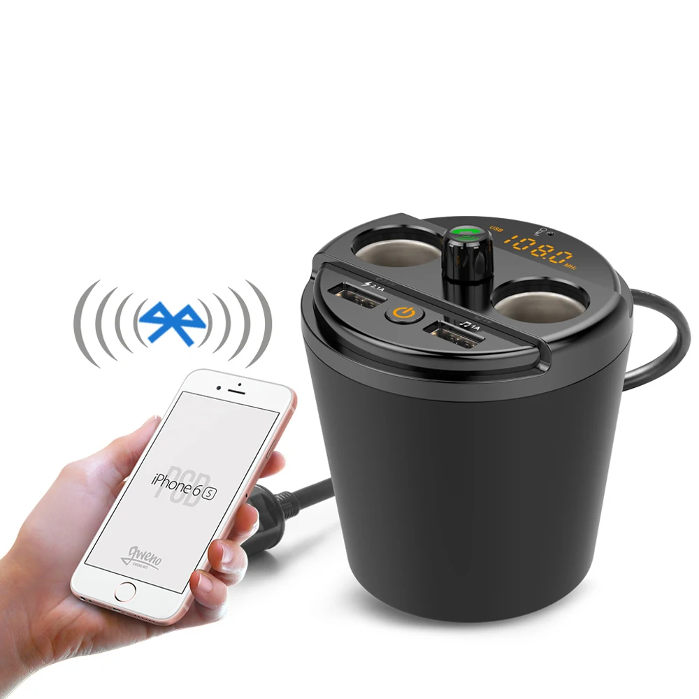 Car MP3 Player Cup Shaped Bluetooth Handsfree FM Transmitter Auto MP3 Music Player USB Car-charger 2 Point Smoke Hole Adapter
Car MP3 Player Cup Shaped Bluetooth Handsfree FM Transmitter Auto MP3 Music Player USB Car-charger 2 Point Smoke Hole Adapter