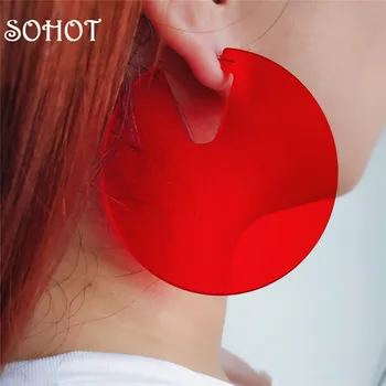 

SOHOT New Cute Candy Colorful Hoop Earrings Wild Fashion Creative Summer Major Jewelry Accessories For Gypsy Femme Party Bijoux