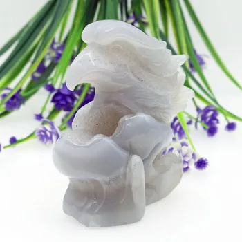 3.95"GEODE GRAY AGATE Carving Eagle Crystal Skull Crystal Realistic Healing Furnishing Articles Figurine YT02 
3.95"GEODE GRAY AGATE Carving Eagle Crystal Skull Crystal Realistic Healing Furnishing Articles Figurine YT02