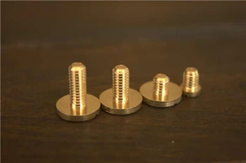 20PCS/LOT M4*5*10MM Leathcrafts Pure solid Brass flat Slotted head RivetButtons Screws nail Chicago Screw Leather Belts Screws
20PCS/LOT M4*5*10MM Leathcrafts Pure solid Brass flat Slotted head RivetButtons Screws nail Chicago Screw Leather Belts Screws