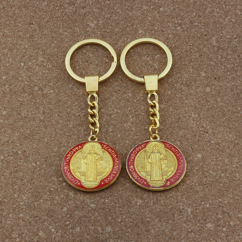 1pcs Keychain Red Enamel Round Saint Benedict Medal Pendant Cross Christian Key Ring Travel Protection A-243f
1pcs Keychain Red Enamel Round Saint Benedict Medal Pendant Cross Christian Key Ring Travel Protection A-243f