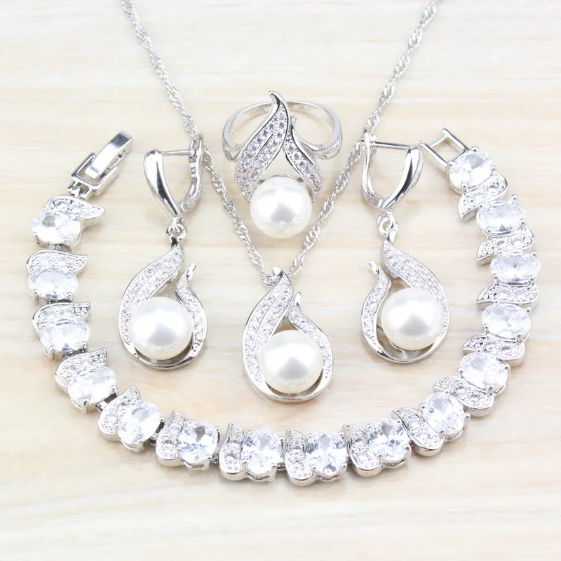 Bridal 925 Silver Real Natural Freshwater Pearls CZ White Round Jewelry Sets For Women Wedding Tredny Costume Sets And Free Gift
Bridal 925 Silver Real Natural Freshwater Pearls CZ White Round Jewelry Sets For Women Wedding Tredny Costume Sets And Free Gift