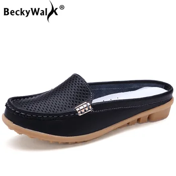 BeckyWalk Women Shoes Summer Closed Toe Flat Heel Genuine Leather Women Sandals Slippers Cutouts Fashion Shoes Woman WSH2680
BeckyWalk Women Shoes Summer Closed Toe Flat Heel Genuine Leather Women Sandals Slippers Cutouts Fashion Shoes Woman WSH2680